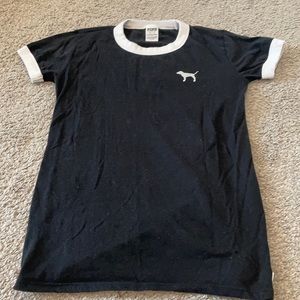 VS PINK Christmas T-shirt black and white! See back details!